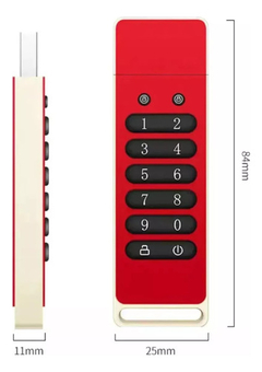 Unidad Flash Usb Cifrada Encriptada Clave 128gb Pendrive Pen - comprar online