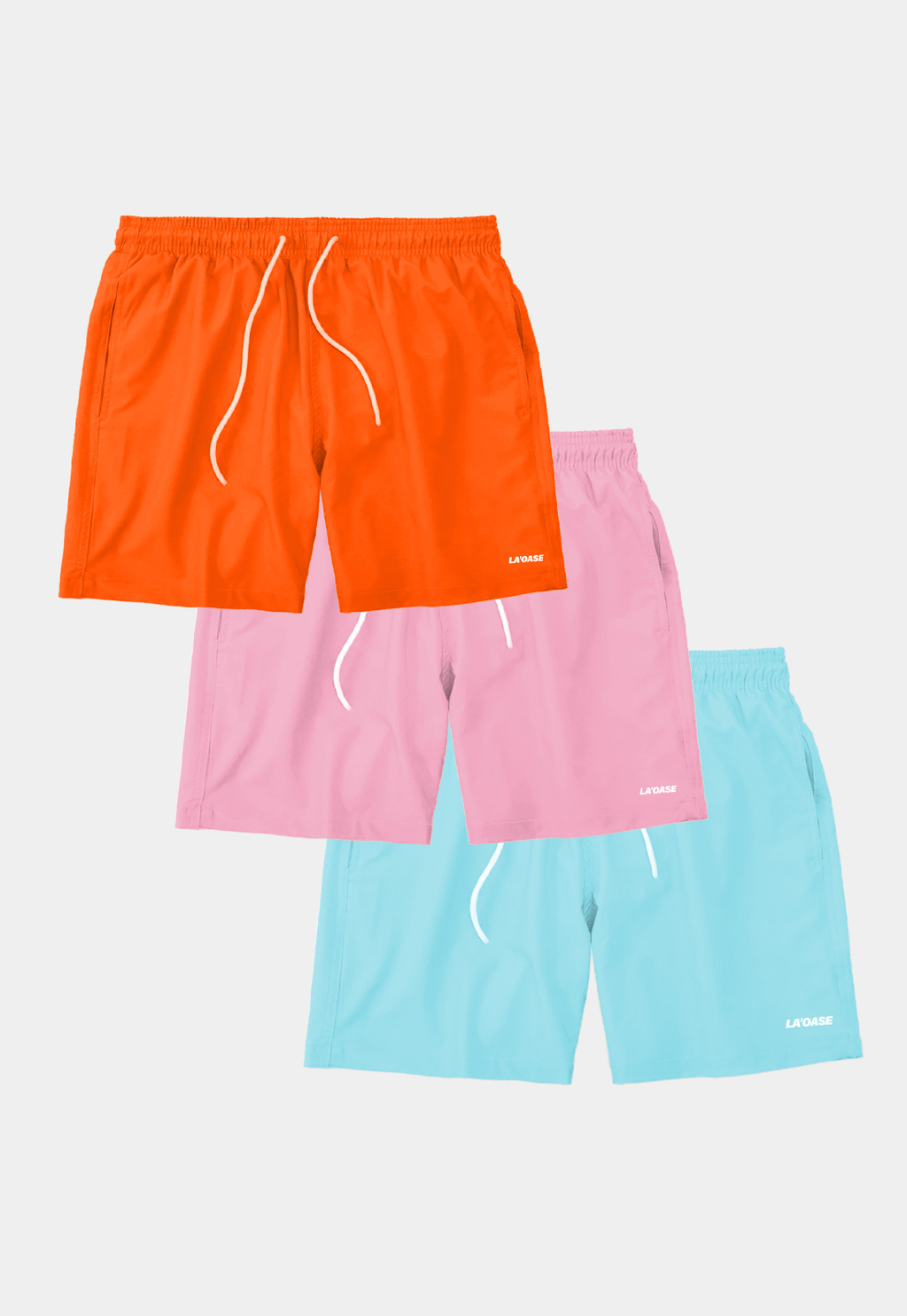 KIT COM 3 PEÇAS - Short Feminino em Tactel - Detalhe Ilhós - P ao