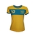 Camisa Liga Retrô Brasil Faixa Feminino - Amarelo e Verde