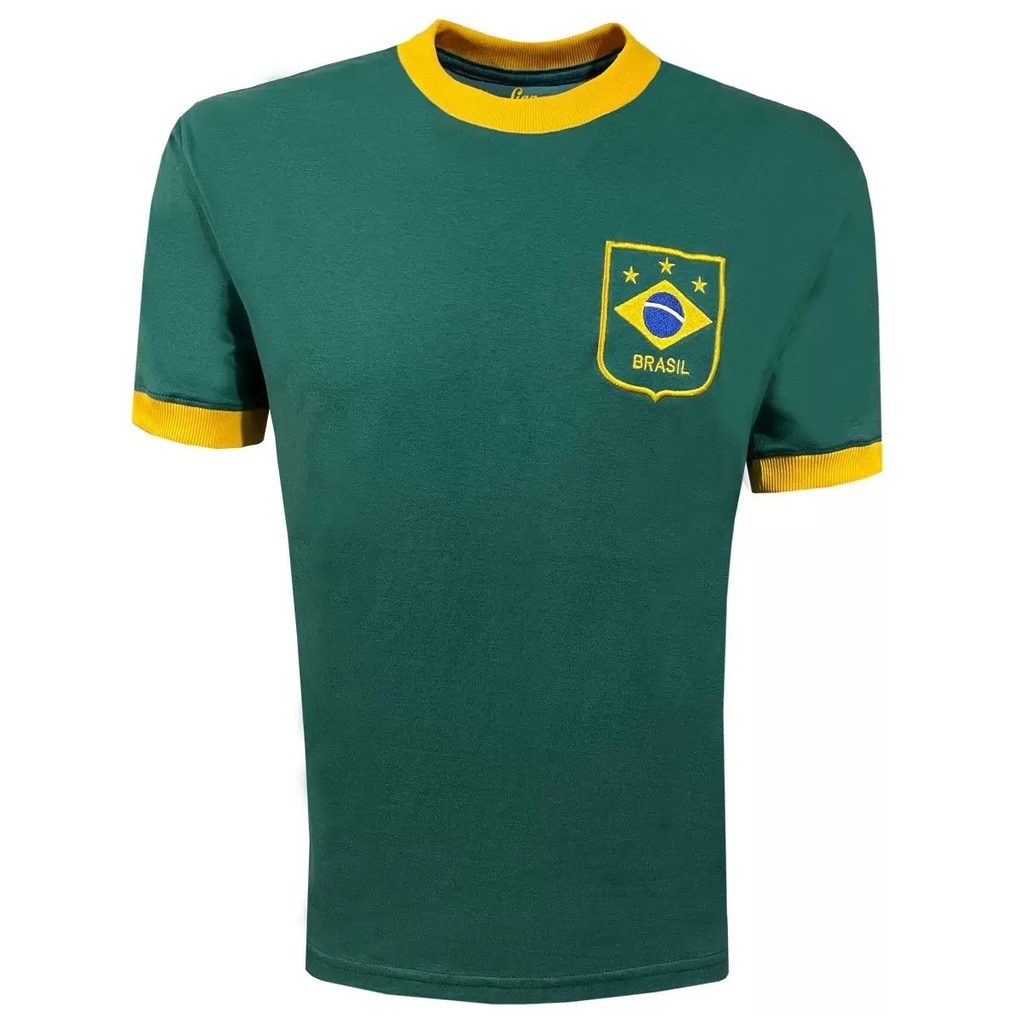 Camisa Liga Retrô Brasil Masculina - Verde e Amarelo