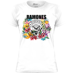 Baby Look Ramones Seal Circle Flowers