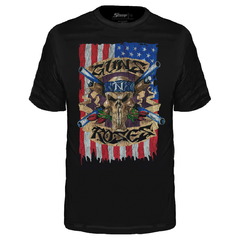 Camiseta Infantil Guns N' Roses Pistols Skull Flag