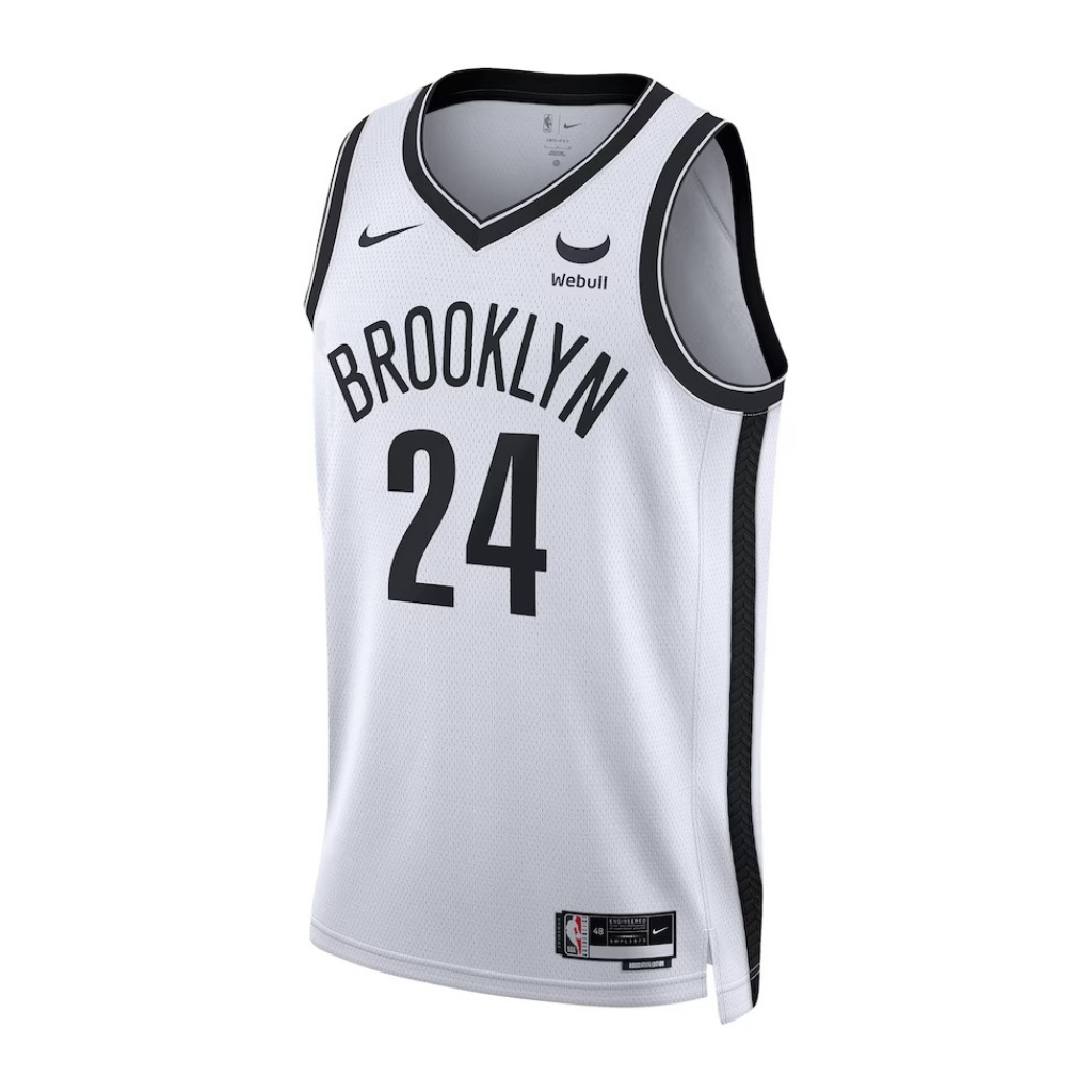 Camiseta NBA Brooklyn Nets Association Edition 2023 2024 Branca Masculina Swingman
