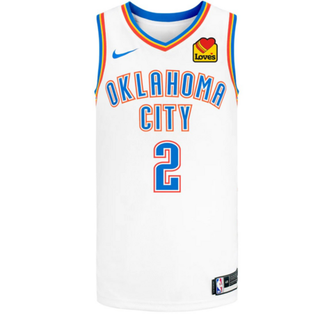 Camiseta NBA Oklahoma City Thunder Association Edition 2023 2024 Blanca Azul Lanraja Swingman