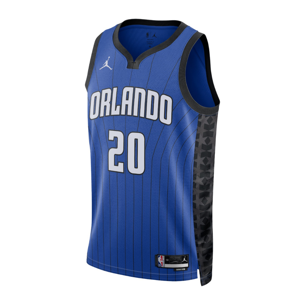 Camiseta NBA Orlando Magic Statement Edition 2023 2024 Azul e Preta Masculina Swingman