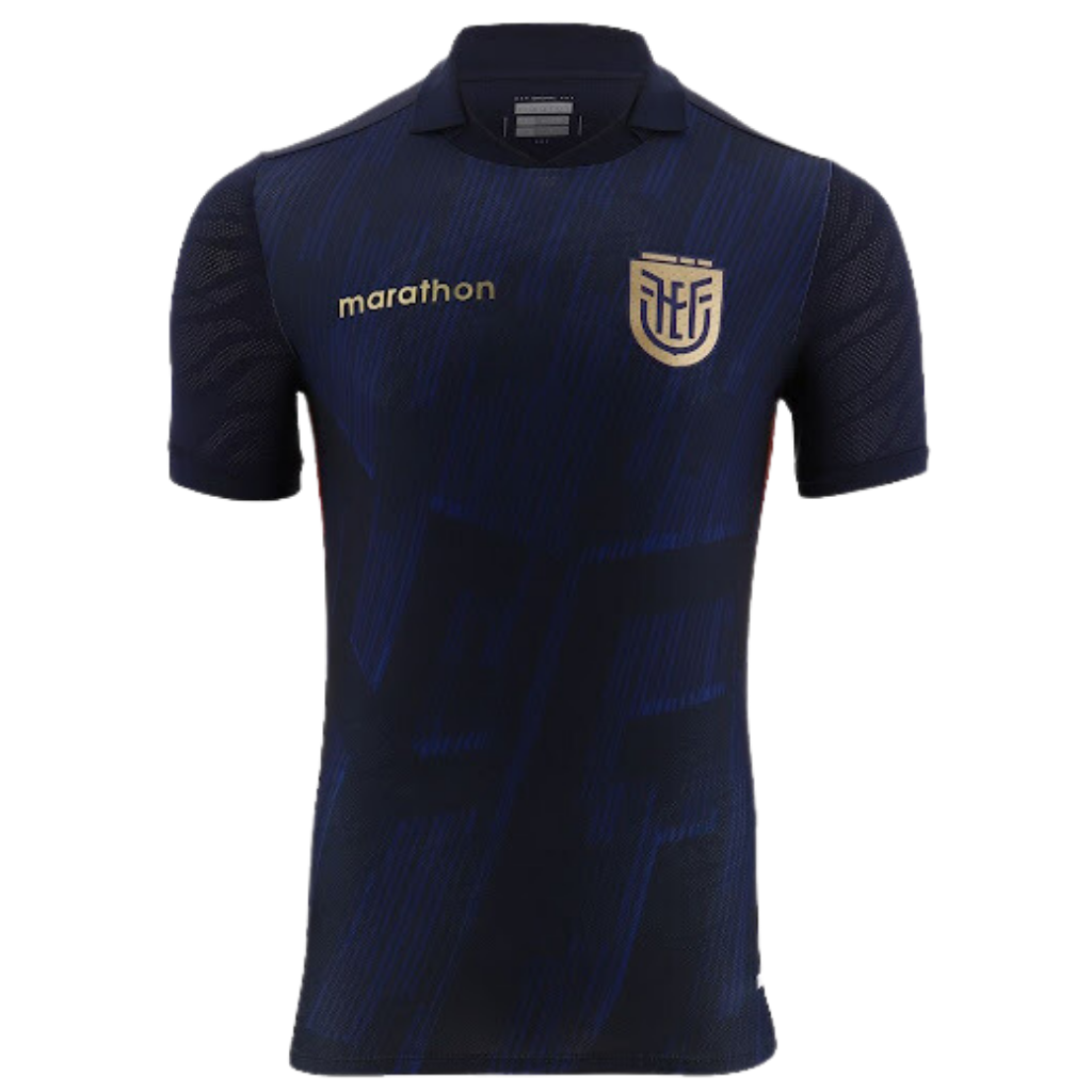Camiseta Ecuador Visitante 2024 2025 Azul Aficionado Hombre Marathon