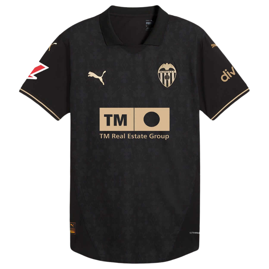Camiseta Valencia Visitante 2024 2025 Negra Aficionado Hombre Puma