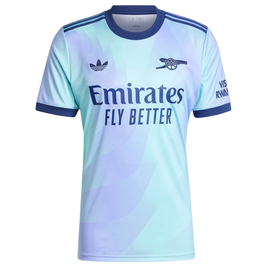 Arsenal Third 2024 2025 Blue and Lilac Men s Fan Jersey by Adidas