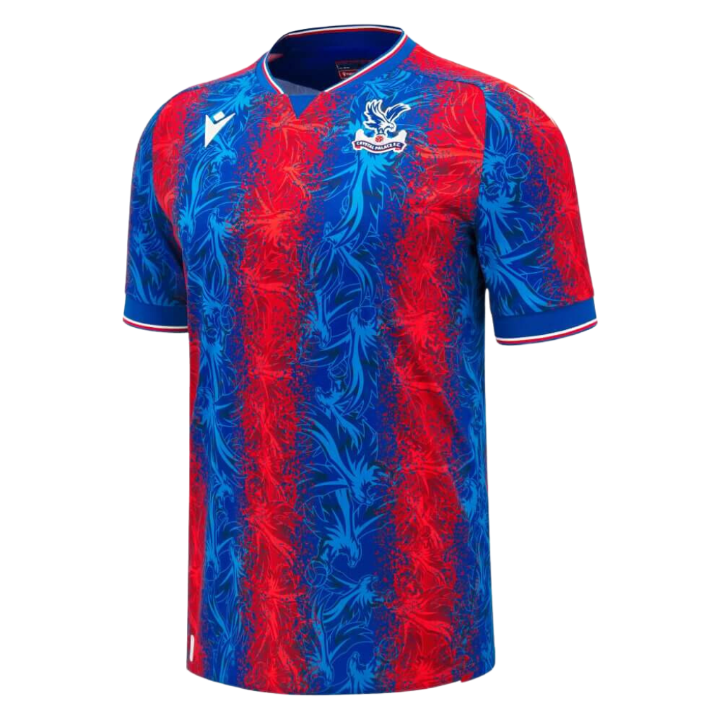Camiseta Crystal Palace Local 2024 2025 Azul y Roja Aficionado Hombre