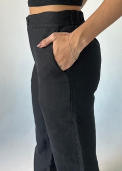 Calça Reta 100% Linho (Sintra) Preto