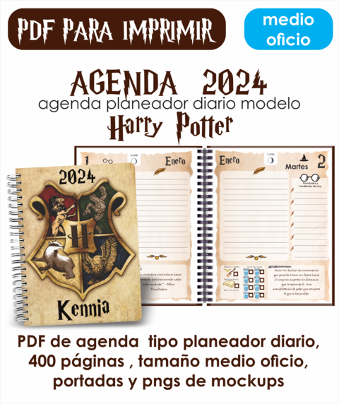 PDF AGENDA 2024 HARRY POTTER PLANER DIARIO