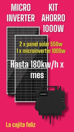 KIT DE AHORRO SOLAR microinverter 1000W - (cajita feliz)