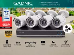 Cámaras de Seguridad x4 + DVR 8CH Gadnic SX14 Interior / Exterior IP CCTV Visión Nocturna 1Tb - comprar online