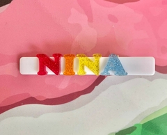 Presilha em acrílico: nome em Nina (pronta entrega)