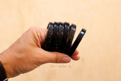 Pulseiras em Acrílico: Sexteto em preto Wandinha (tamanho tradicional)