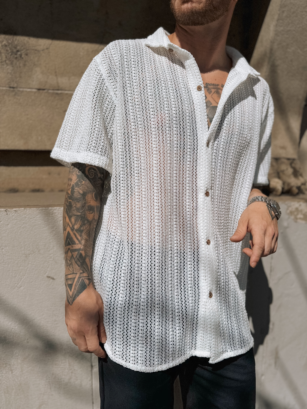 Camisa blanca de hilo hombre new arrivals