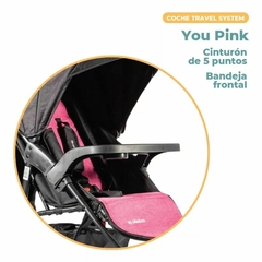 Coche Travel System Pikaboo You Rosado - Pikaboo