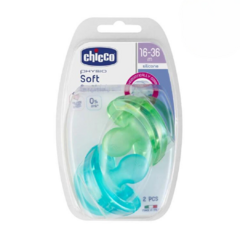 Pack de Chupetes Chicco Physio Soft 16-36m Azul - Verde