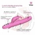 Vibrador Rotativo Dupla Estimulação Ponto G e Clitóris Com 7 Níveis de Vibração em Silicone Rosa Recarregável