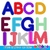 Letras coloridas molde alfabeto completo em PNG arquivo digital