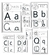 Alfabeto 4 tipos de letras em preto e branco pdf digital