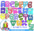 Moldes letras alfabeto colorido em png com olhinhos divertido digital