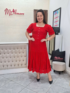 Vestido Midi Laise Vermelho Keila - Mi Amore - comprar online