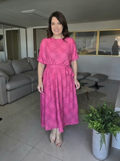 Pré Venda - Vestido Midi Rosa Abigail - Mi Amore - comprar online