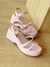 Sandália Plataforma 3 Tiras Rosa Bebê - comprar online