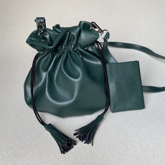 Conjunto bolsa e carteira mini verde escuro