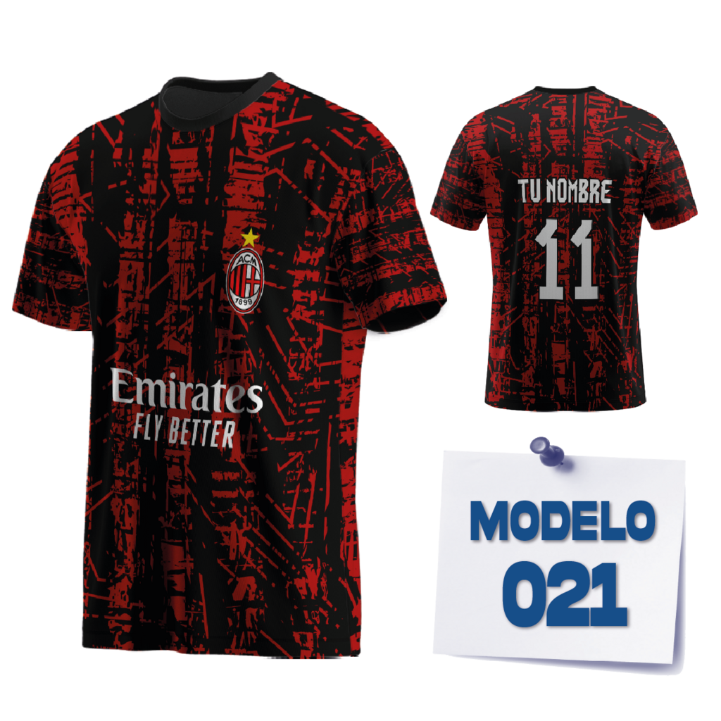 Camiseta Futbol AC Milan Edición Especial Roja Negra Versión