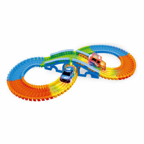 Pista de autos flexible y luminosa online
