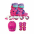 Patines Rollers Extensibles Rosa + Set De Protección