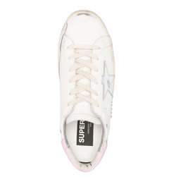 Golden Goose Super-star Blanco Talón Rosa (Parche Estrella Plateado) - Rorro´s Boutique