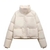 Jaqueta Puffer Feminina Gola Alta Estilo Acolchoado Creme