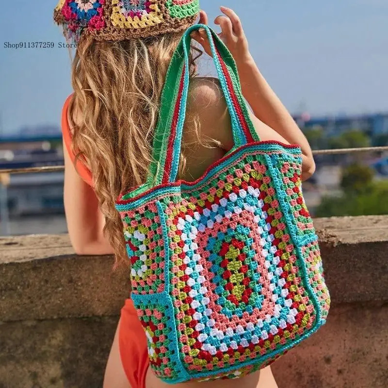 Bolsa de Praia de Crochê Modelo Casual - Vila Suzan