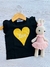 REMERA M/C CORAZON LOVE NEGRA