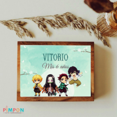 Kit imprimible personalizado - Demon Slayer chibi (verde) - loja online