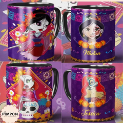 Imagen de Plantillas Para Sublimar Tazas - Dia De Los Muertos Disney