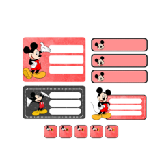 Mega Kit imprimible Etiquetas escolares - mickey mouse