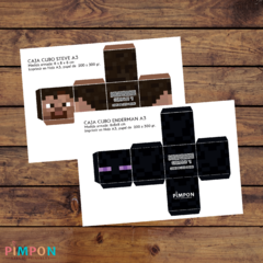 Custom printable kit cube boxes textures MINECRAFT - online store