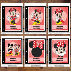 Mega Kit imprimible Etiquetas escolares - minnie mouse rojo - tienda online