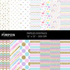 cliparts - images + digital papers - UNICORNS - collection 18 - pimpon