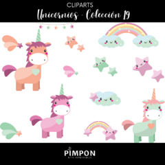 cliparts - images + digital papers - UNICORNS - collection 19 on internet