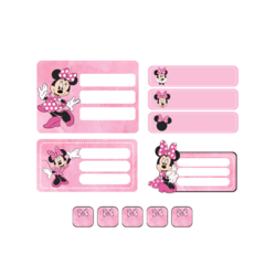 Mega Kit imprimible Etiquetas escolares - Minnie mouse rosa