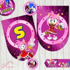 Kit imprimible textos editables - Amy Rose - Sonic - tienda online