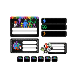 Mega Kit imprimible Etiquetas escolares - rainbow friends