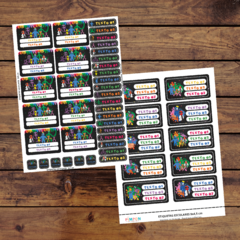 Mega Kit imprimible Etiquetas escolares - rainbow friends - comprar online