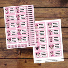 Mega Kit imprimible Etiquetas escolares - Minnie mouse rosa - comprar online