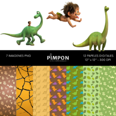 Cliparts + Papeles digitales - Un gran dinosaurio - comprar online